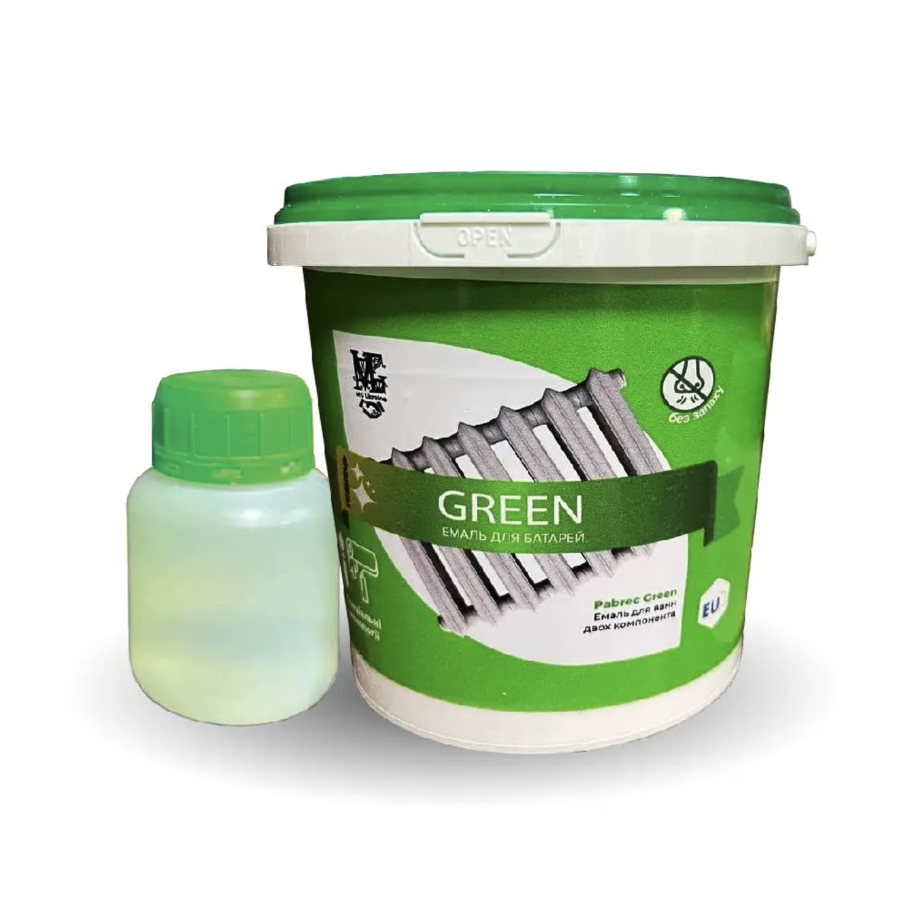Емаль епоксидна для радіаторів опалення Green 1000г Біла без запаху greenpharm, фото 1