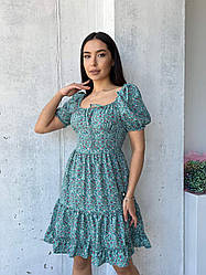 Плаття жіноче літнє в романтичному стилі, різні кольори, тканина софт Україна. Розміри 42-44, 46-48 Блакитний