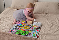 Бізіборд Розвивальної дошки для дітей 40х50 Розвивальна дошка дівчинці від 6 місяців для розвитку дрібної моторики, фото 5