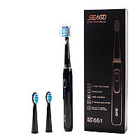 Зубная щетка электро взрослая SEAGO SG 551 Rechargeable Sonic Black SBB