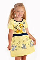 Летнее платье для девочки на 2-6 лет 2, желтый