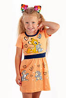 Летнее платье для девочки на 2-6 лет 2, оранжевый