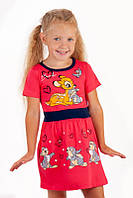 Летнее платье для девочки на 2-6 лет 5, коралловый