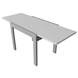 Стіл обідній розкладний "Корс" 178х69х75 см. Білий, Сірі ніжки