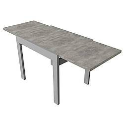 Стіл обідній розкладний "Корс" 178х69х75 см. Бетон, Сірі ніжки