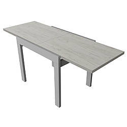 Стіл обідній розкладний "Корс" 178х69х75 см. Дуб крафт білий, Сірі ніжки