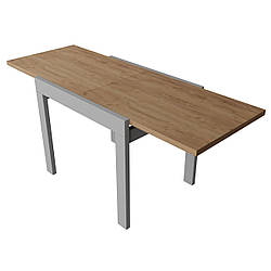 Стіл обідній розкладний "Корс" 178х69х75 см. Дуб крафт золотий, Сірі ніжки