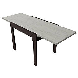 Стіл обідній розкладний "Корс" 178х69х75 см. Дуб крафт білий, Венге ніжки