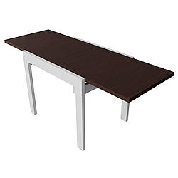 Стіл обідній розкладний "Корс" 178х69х75 см. Венге, Білі ніжки