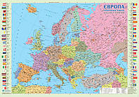 Карта Європи політична 65х45 см М1:10 000 000 ламінований картон (4820114951540)