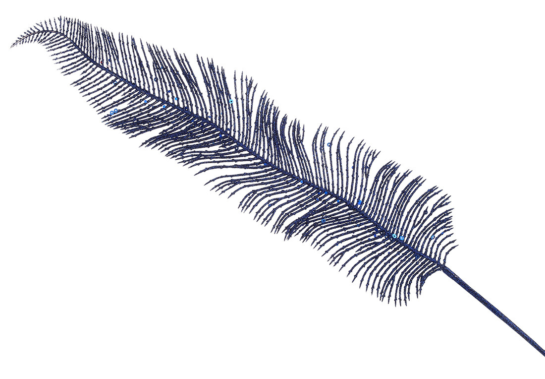 Декоративна гілка Перо 82см, колір - королівський синій - 12 шт УПАКОВКА ТОВАР ВІД ВИРОБНИКА