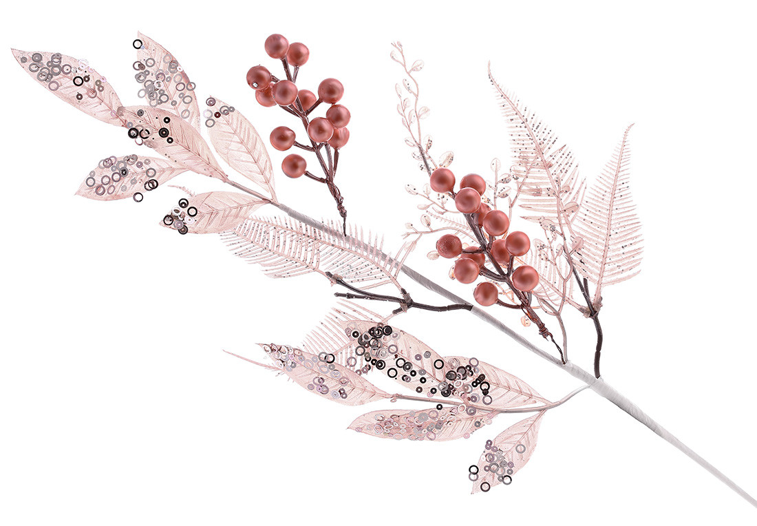 Декоративна гілка з ягодами та листям, 67см, колір - рожевий - 12 шт УПАКОВКА ТОВАР ВІД ВИРОБНИКА