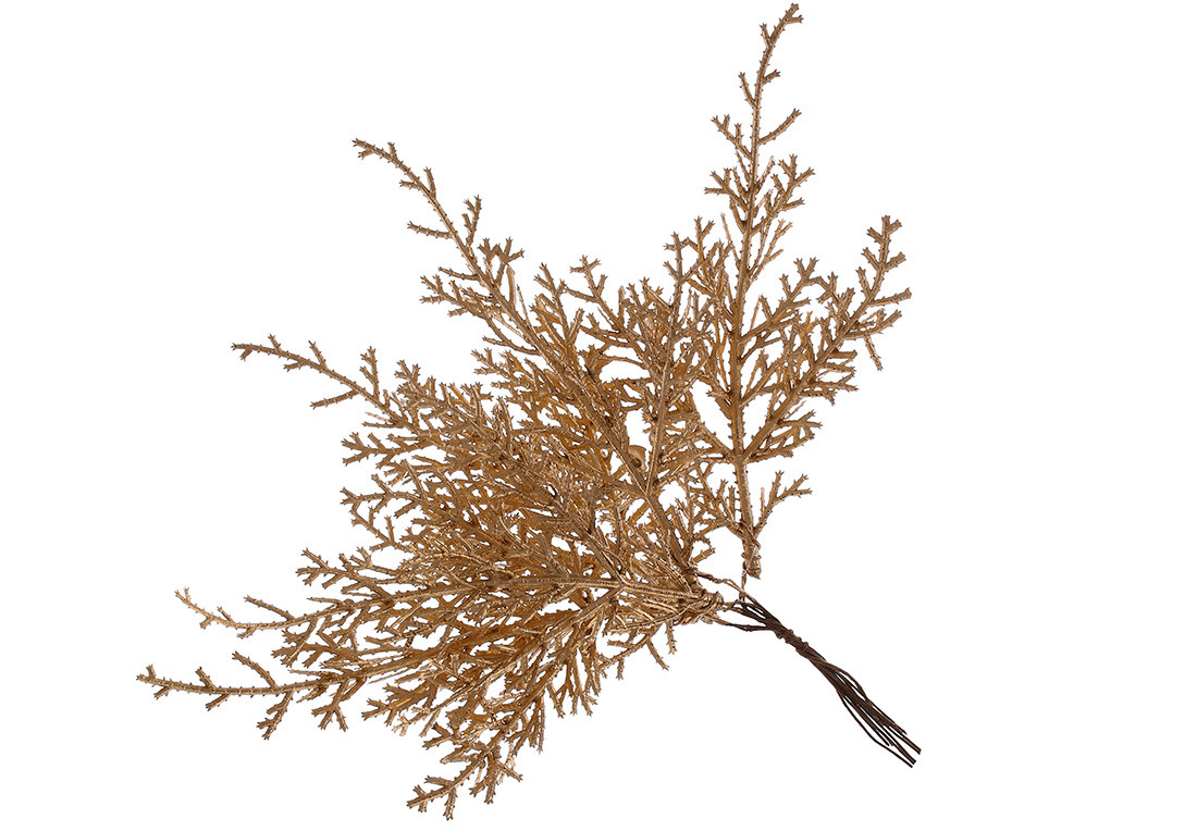 Пучок гілок можевельника матового золота 22см - 12 шт УПАКОВКА ТОВАР ВІД ВИРОБНИКА