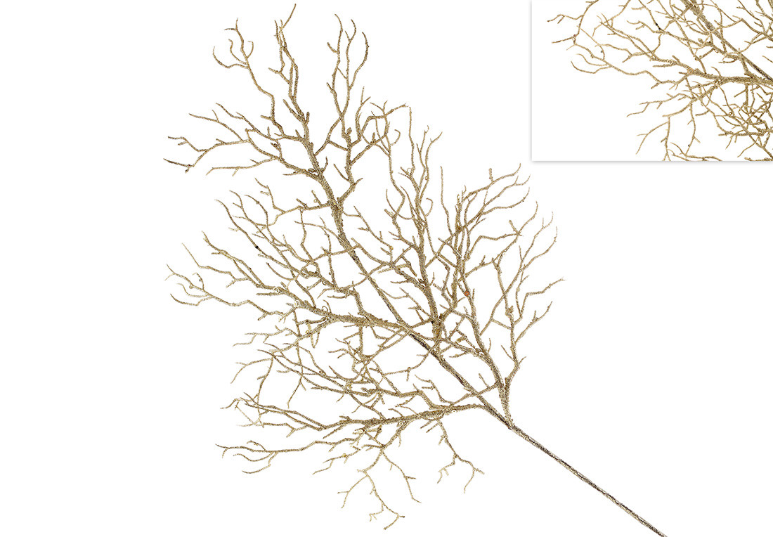 Декоративна гілка Корал 73см, колір - золото - 12 шт УПАКОВКА ТОВАР ВІД ВИРОБНИКА