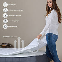 Наматрацник стьобаний Comfort пл 350 з гумками по кутах TM IDEIA 180х200 см білій, фото 4