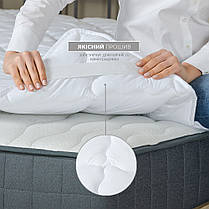 Наматрацник стьобаний Comfort пл 350 з гумками по кутах TM IDEIA 180х200 см білій, фото 5