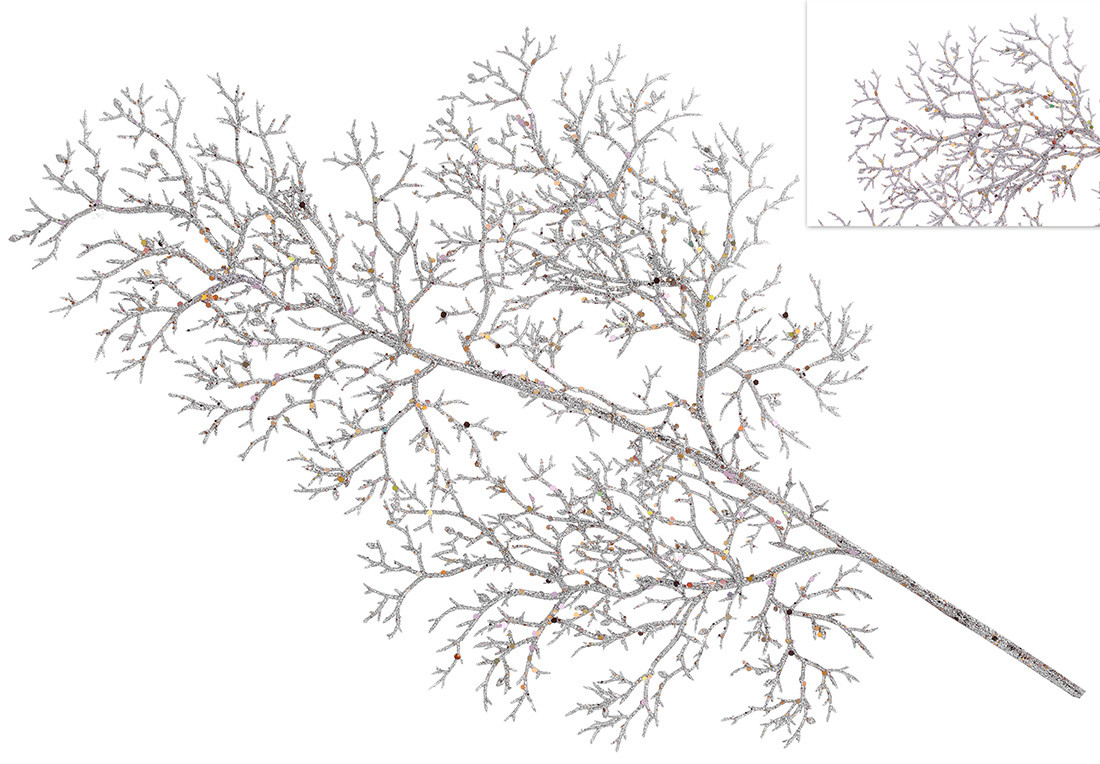 Декоративна гілка Корал 71см, колір - срібло - 12 шт УПАКОВКА ТОВАР ВІД ВИРОБНИКА
