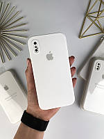 Силиконовый чехол с квадратными бортами на iPhone X / Xs White (9)