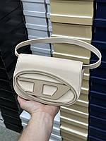 DIESEL 1DR Iconic Shoulder Bag Beige