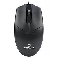 Мышь REAL-EL RM-208, Black, USB, оптическая, 1000 dpi, 2 кнопки, 1,2 м (RM-208)
