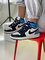 Nike Air Jordan 1 Retro High Patent Blue Toe