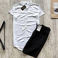 Рубашка белая и шорты черные мужские летние FD 5799