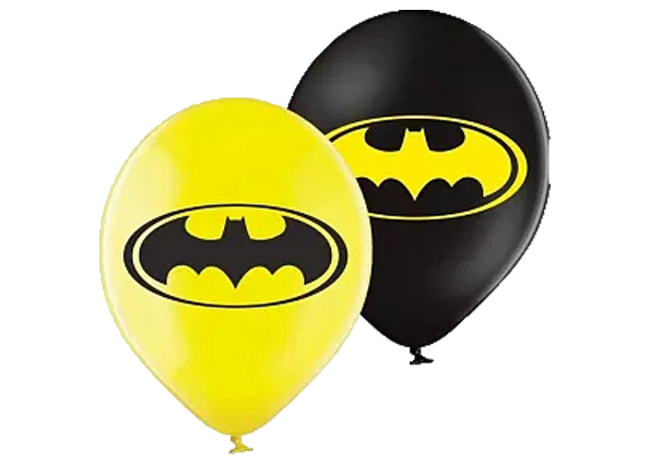 Латексні кулі Belbal Бетмен емблема на жовтому та чорному  12" 30 см, 5 шт