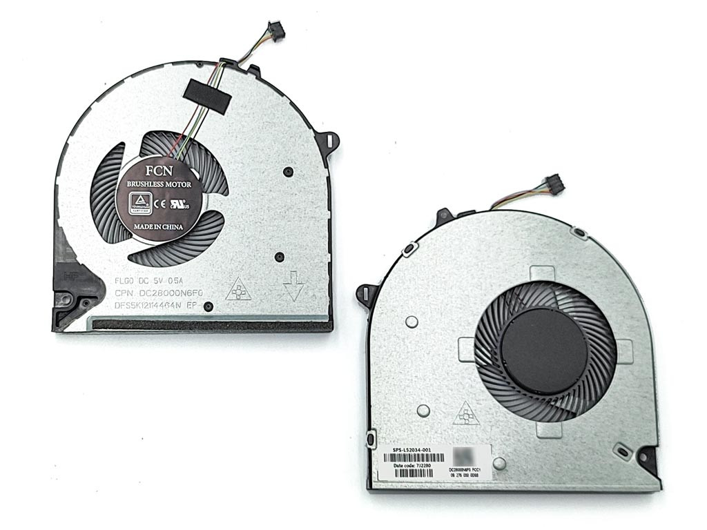 Вентилятор (Кулер) для HP 15-DU, 15-DW, 15s-DU, 15t-DW, 15S-DY (DC28000N6F0 DFS5K12114464N L52034-001) Original, фото 1