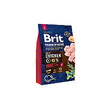 Корм сухий для дорослих собак великих порід (вагою від 25 до 45 кг) Brit Premium Dog Adult L 3 кг (курка)
