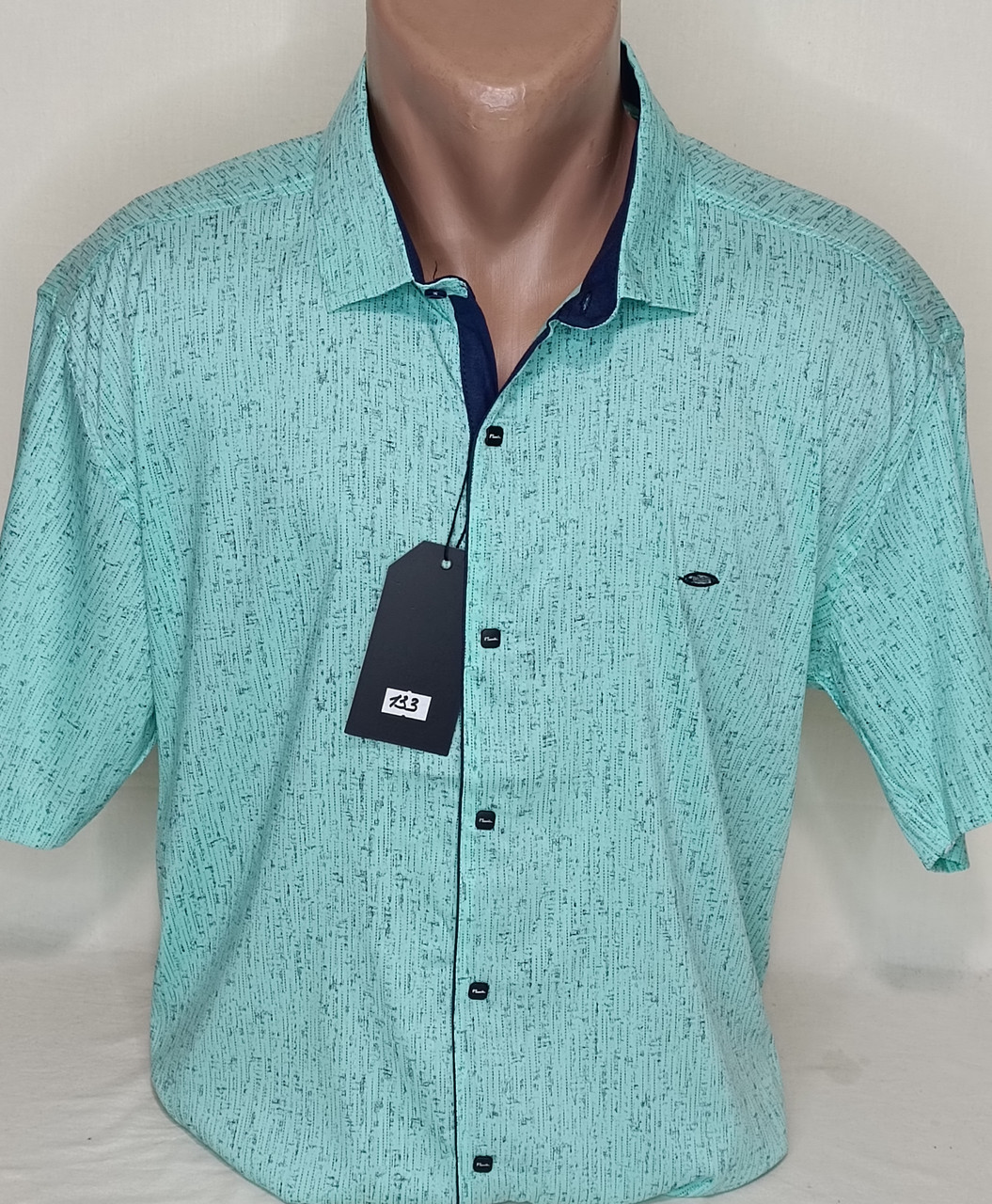 Чоловіча теніска батальна Paul Smith vk-0133 м'ятна принт Туреччина, стильна чоловіча сорочка з коротким рукавом 5XL