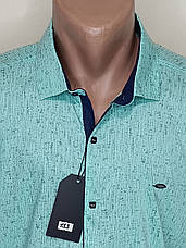 Чоловіча теніска батальна Paul Smith vk-0133 м'ятна принт Туреччина, стильна чоловіча сорочка з коротким рукавом 5XL, фото 3