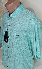 Чоловіча теніска батальна Paul Smith vk-0133 м'ятна принт Туреччина, стильна чоловіча сорочка з коротким рукавом 5XL, фото 4