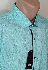 Чоловіча теніска батальна Paul Smith vk-0133 м'ятна принт Туреччина, стильна чоловіча сорочка з коротким рукавом 5XL, фото 5