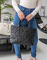 Велика сумка жіноча шоппер Прада чорна сумка повсякденна жіноча