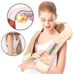 Масажер Шиацу роликовий з ІЧ-підігрів для шиї і спини JinKaiRui