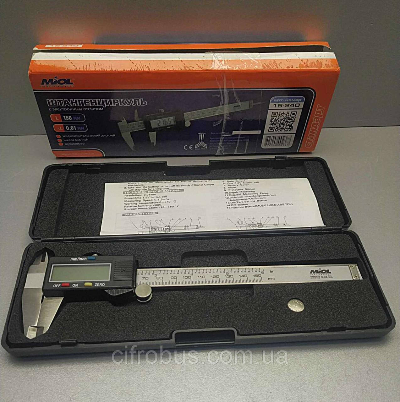 Штангенциркуль мікрометр Б/У Штангенциркуль MIOL 15-240, фото 1
