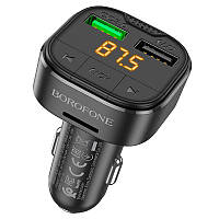 Автомобильный Bluetooth FM-модулятор Borofone BC43 Flash QC3.0 car BT FM transmitter, Black