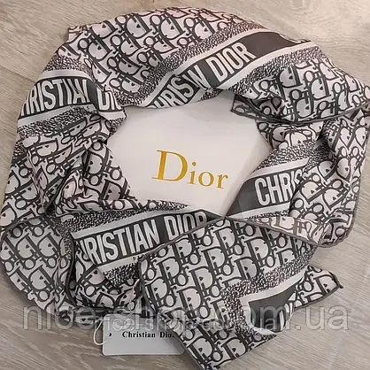 Хустка D.i.o.r шовкова з ручною підшивкою, фото 3