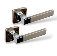 Ручки дверные KEDR R08.081 SN/CP матовый никель/хром (для межкомнатных/входных дверей)