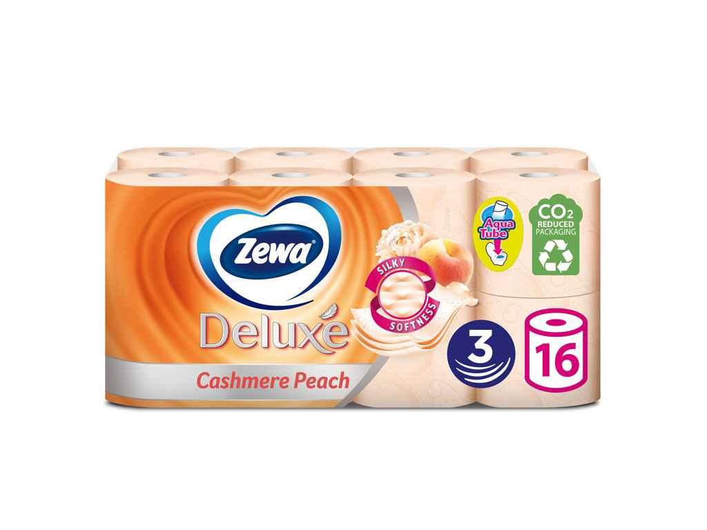 Туалетний папір Deluxe Персик (персиковий), 3 шари, 16 рулонів ТМ ZEWA, фото 1