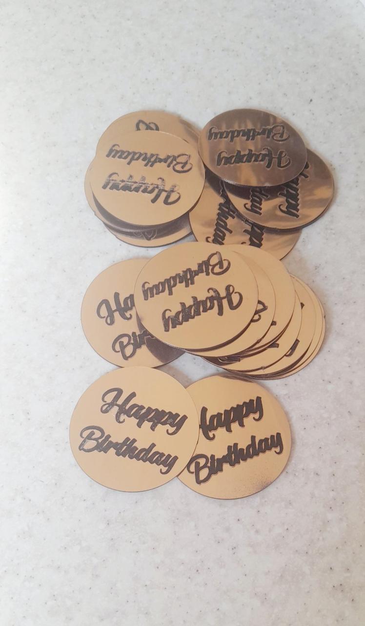Топер дзеркальний happy birthday, фото 1