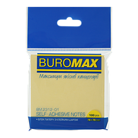 Блок бумаги для заметок 76х76мм желтый PASTEL Buromax BM.2312-01
