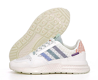 Кроссовки мужские Adidas ZX 500 белые, Адидас Зет Икс 500 текстильные, прошиты. код KD-11869