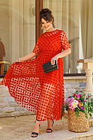 Красивое Женское длинное платье Ткань сетка горох Много расцветок Размеры 50-52,54-56,58-60