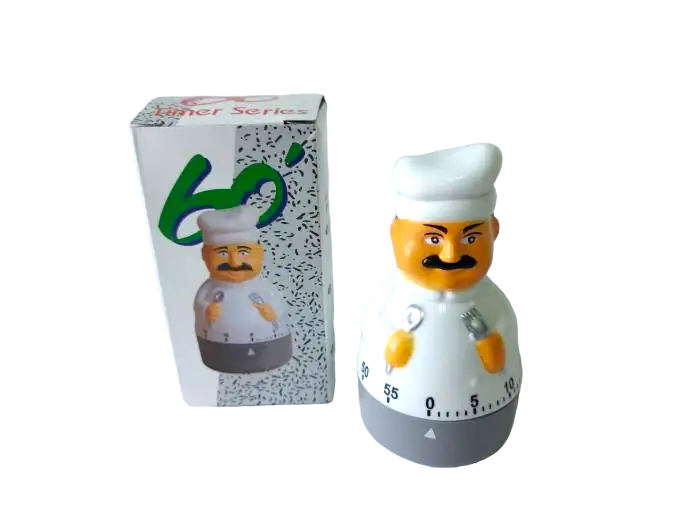 Кухонний таймер приготування механічний для кухні пластиковий Кухар D 5,5 cm H 10 cm