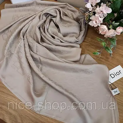 Хустка Dior шовк бежева, фото 3