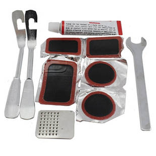 Набір для ремонту камери велосипеда, велоаптечка + ключ 10мм