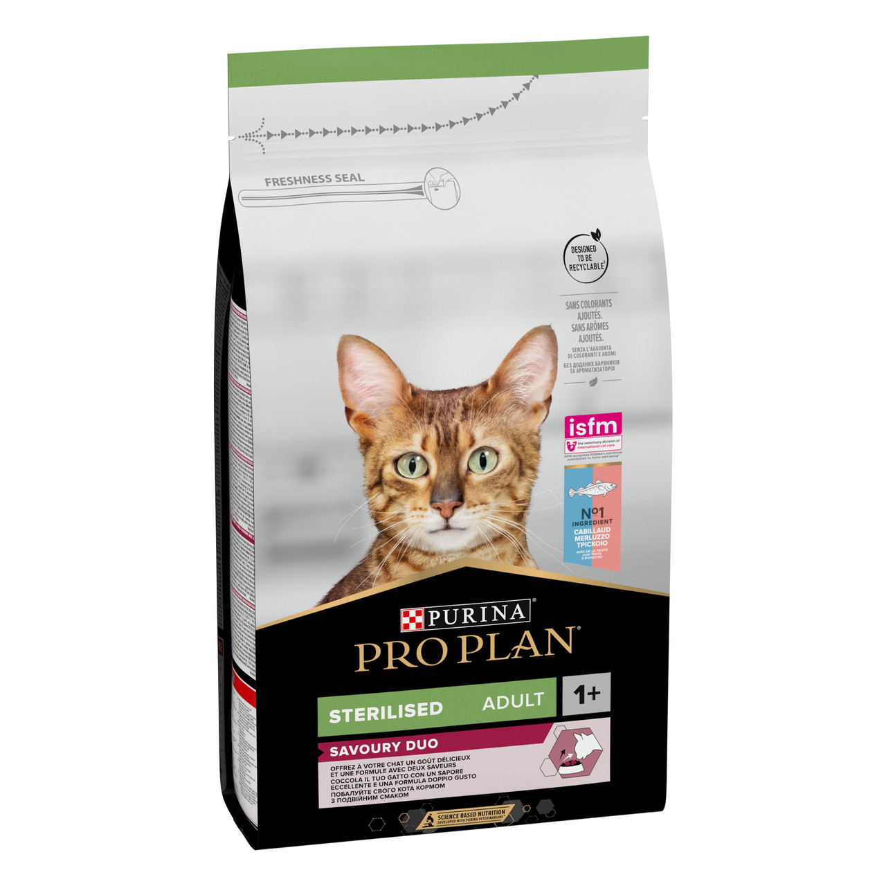 Purina Pro Plan Sterilised Savoury Duo 1,5кг-корм  для стерилизованных котов с треской и форелью