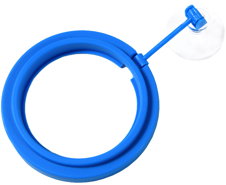 Годівниця з рівнем на присоску, Aqua Nova, кругла, синя. Плавальна годівниця для рибок в акваріум