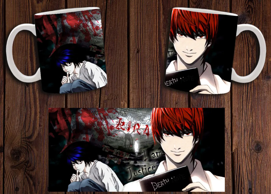 Чашка біла керамічна "Тетрадь смерті" Death Note ABC